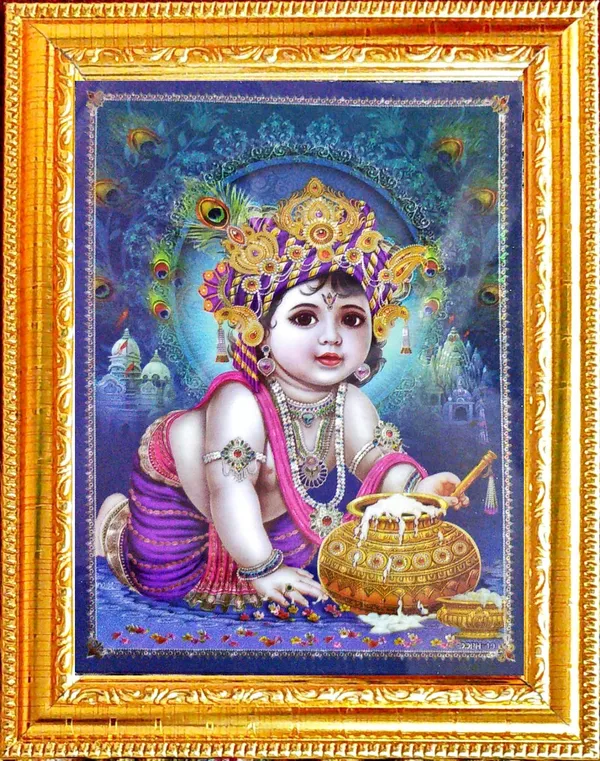 Photo_&_Frame_3D_Bal_Gopal___|_Wall_D????_Cor___|___Small_Size_(_7_X_5_Inch_)