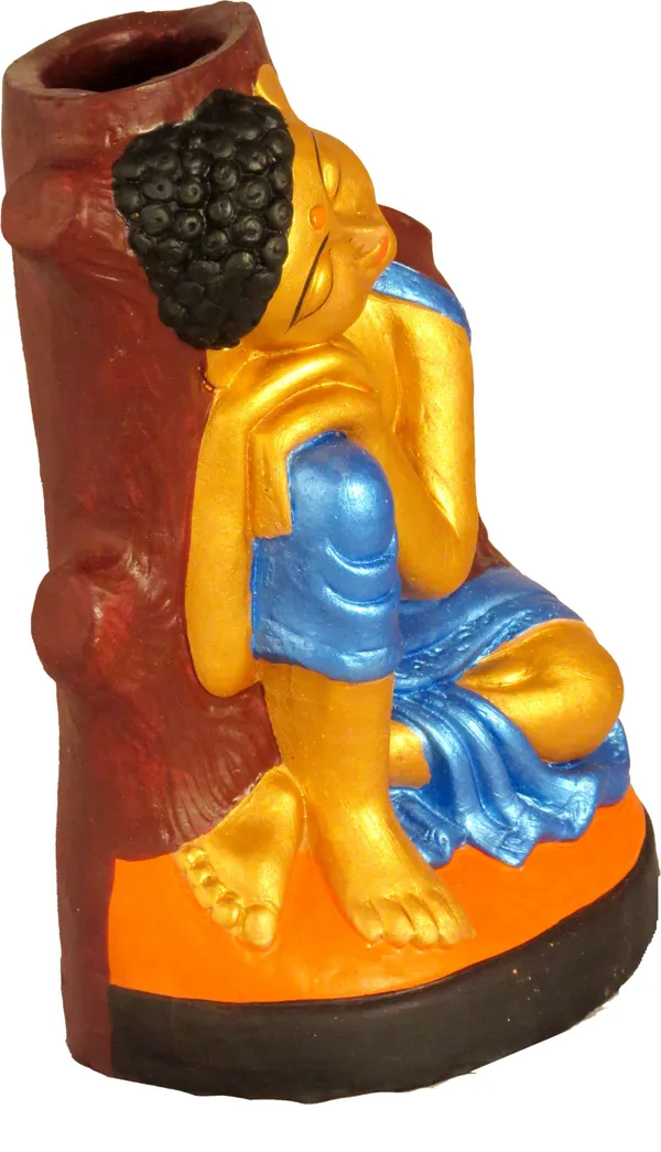Terracotta_Buddha_Pot_/_Multipupose_Vase_(26_X_17.5_X_12_Cm_)_Terracotta_Vase_(10.2_Inch,_Gold)