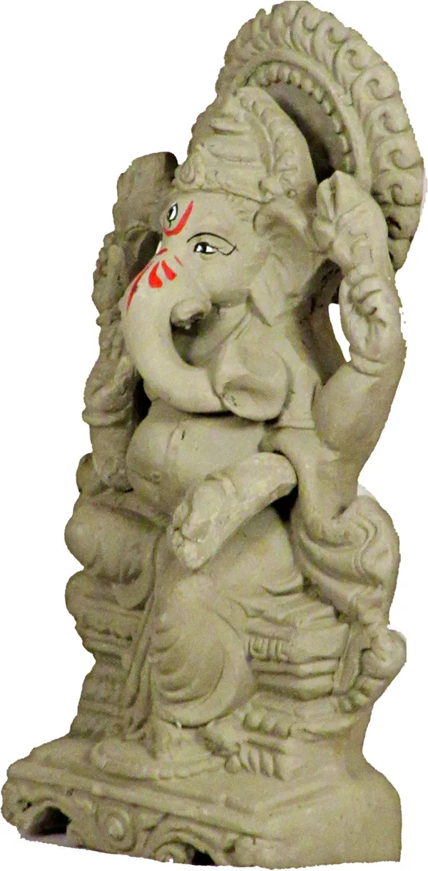 100_%_Eco_Friendly_Clay_Ganesh_Idol_For_Ganesh_Chaturthi_7.4_Inch_Decorative_Showpiece_-_19_Cm_(Clay,_Multicolor)