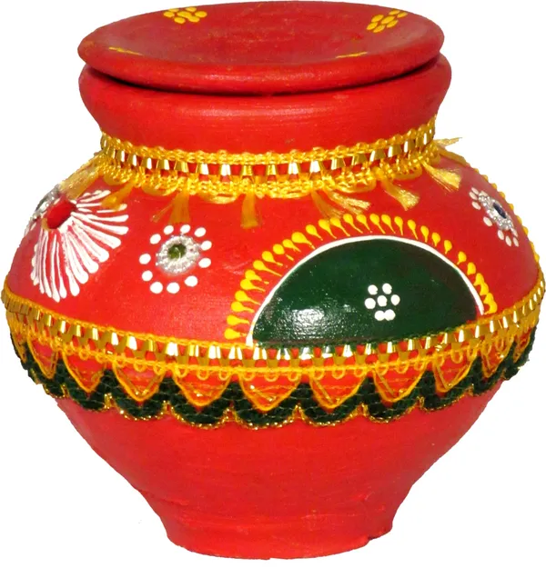 Photo_&_Frame_Karwa_Chauth_Thali_With_Full_Size_Chunni_,_Glass_And___For_Pooja_Terracotta_(11_Pieces,_Red,_Multicolor)