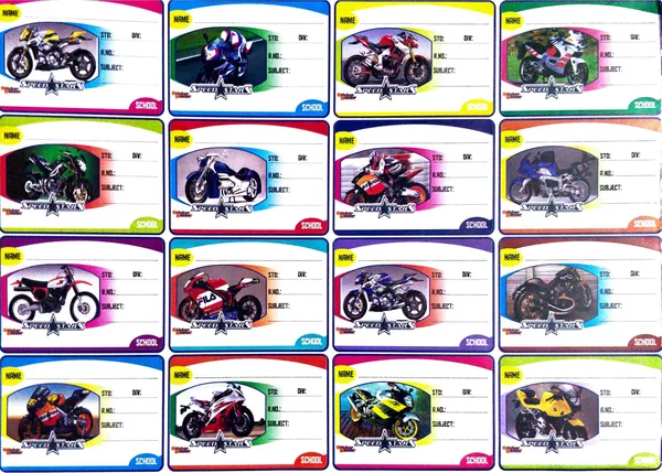 7.62_Cm_Vehicle_Mixed_Design_Name_Slip_Note_Books_Stickers_School_Labels_For_Kids_Self_Adhesive_Sticker_(Pack_Of_80)