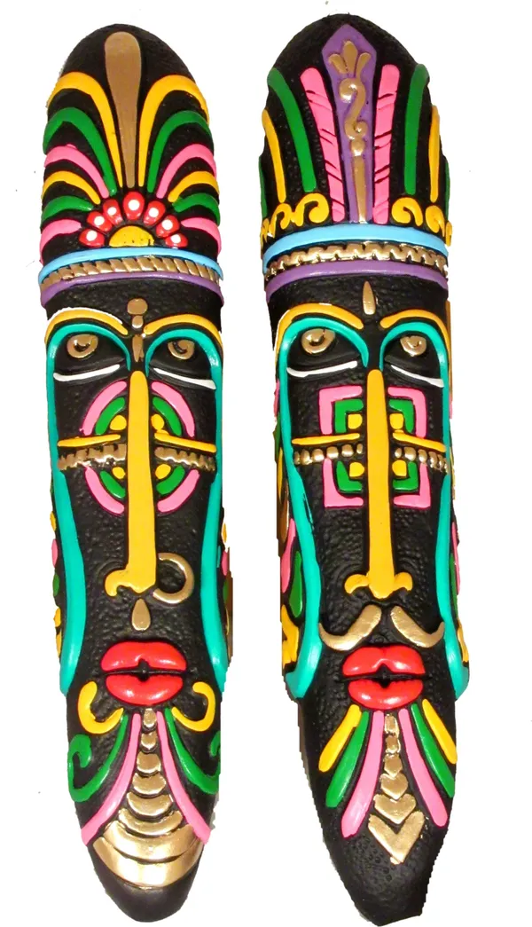 Terracotta_Wall_Hanging_Tribal_King_Queen_Mask_Decorative_Showpiece_Decorative_Showpiece_-_40_Cm_(Terracotta,_Black)