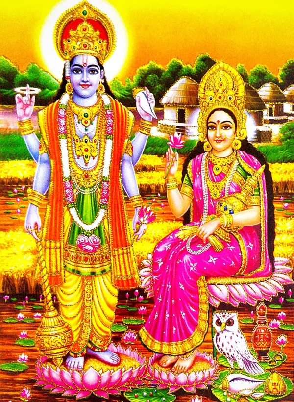 Photo_&_Frame_Lord_Vishnu_Ji_With_Mahalakshmi