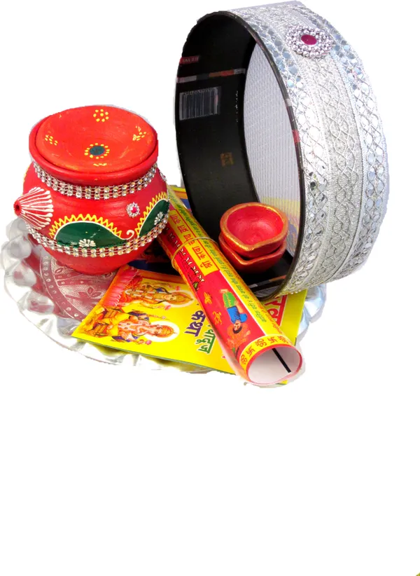 Photo_&_Frame_Karwachauth_Thali_Set_For_2_With_Full_Size_Chunni_And_Karwa_Chauth___|_Karwa_Chauth_Thali_Set_Silver_Plated_(47_Pieces,_Multicolor)