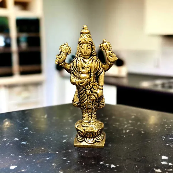 SUNINOW_Suninow_Brass_Brass_Statue_of_Ayurveda_God_Dhanvantari_Idol_Murti_Decorative_Showpiece_-_20_cm_(Brass,_Gold)