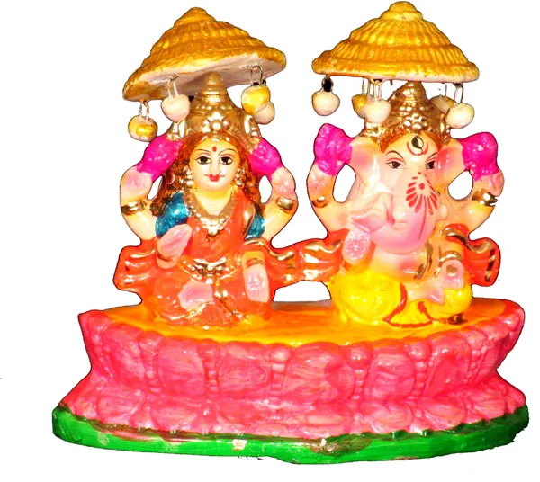 Terracotta_Laxmi_Ganesh_Murti_/_Clay_Laxmi_Ganesh_Idol_On_Lotus_Decorative_Showpiece_-_15_Cm_(Terracotta,_Multicolor)
