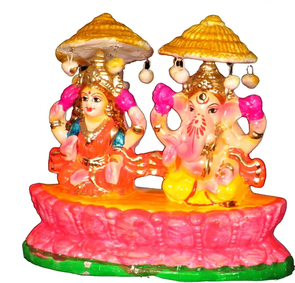 Terracotta_Laxmi_Ganesh_Murti_/_Clay_Laxmi_Ganesh_Idol_On_Lotus_Decorative_Showpiece_-_15_Cm_(Terracotta,_Multicolor)