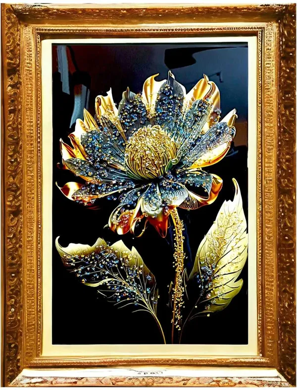 SUNINOW_Crystal_painting_for_wall_deoration_Embossed_18_inch_x_12_inch_Painting_(With_Frame)