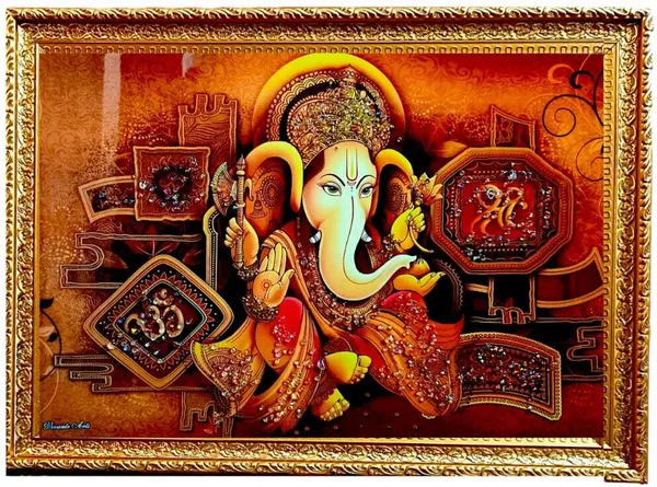 SUNINOW_ganesha_painting_Religious_Frame