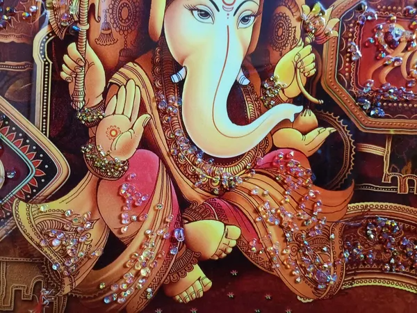 SUNINOW_ganesha_painting_Religious_Frame