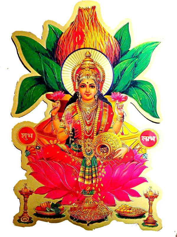 20.32_Cm_Laxmi_Ganesh_Shubh_Labh_Wall_Sticker_Self_Adhesive_Sticker_(Pack_Of_2)