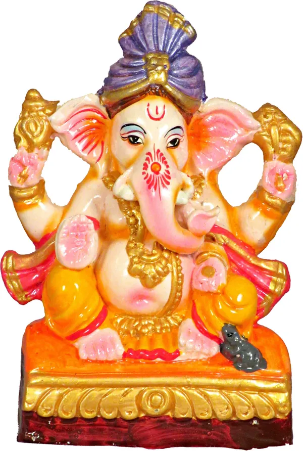 100_%_Eco_Friendly_Clay_Ganesh_Idol_For_Ganesh_Chaturthi_7.4_Inch_Decorative_Showpiece_-_22_Cm_(Clay,_Multicolor)