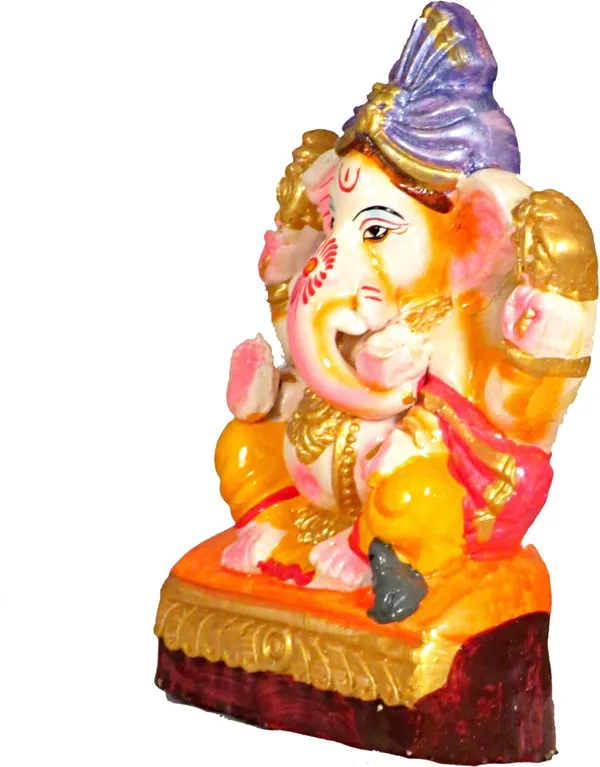 100_%_Eco_Friendly_Clay_Ganesh_Idol_For_Ganesh_Chaturthi_7.4_Inch_Decorative_Showpiece_-_22_Cm_(Clay,_Multicolor)