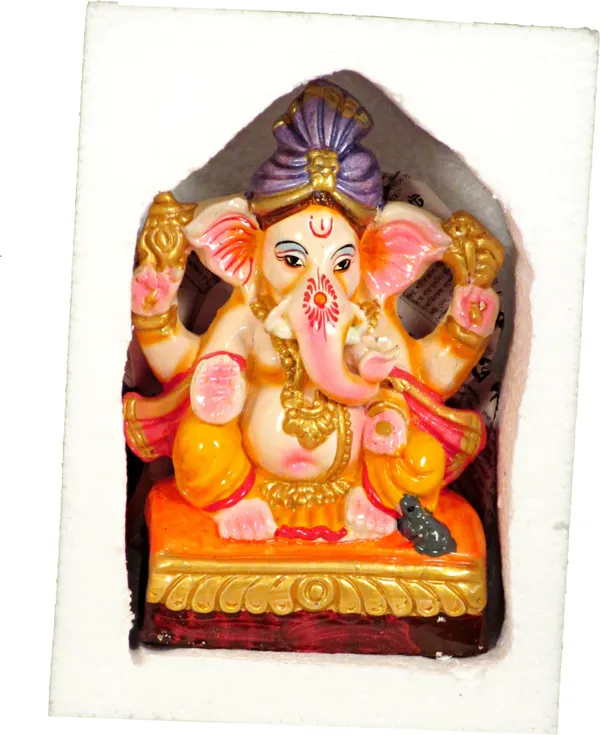 100_%_Eco_Friendly_Clay_Ganesh_Idol_For_Ganesh_Chaturthi_7.4_Inch_Decorative_Showpiece_-_22_Cm_(Clay,_Multicolor)
