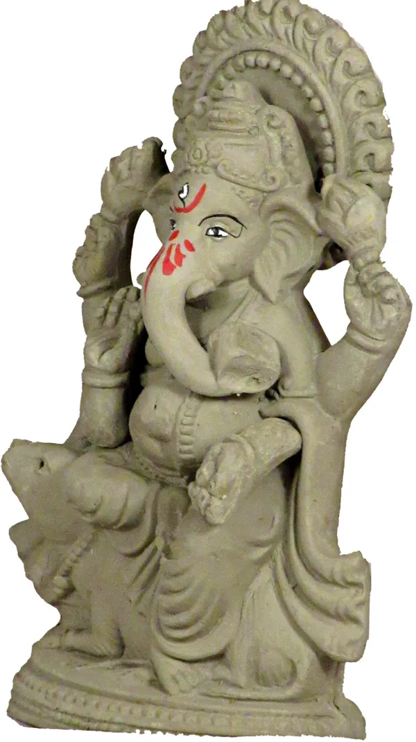 100_%_Eco_Friendly_Clay_Ganesh_Idol_For_Ganesh_Chaturthi_7.4_Inch_Decorative_Showpiece_-_19_Cm_(Clay,_Multicolor)