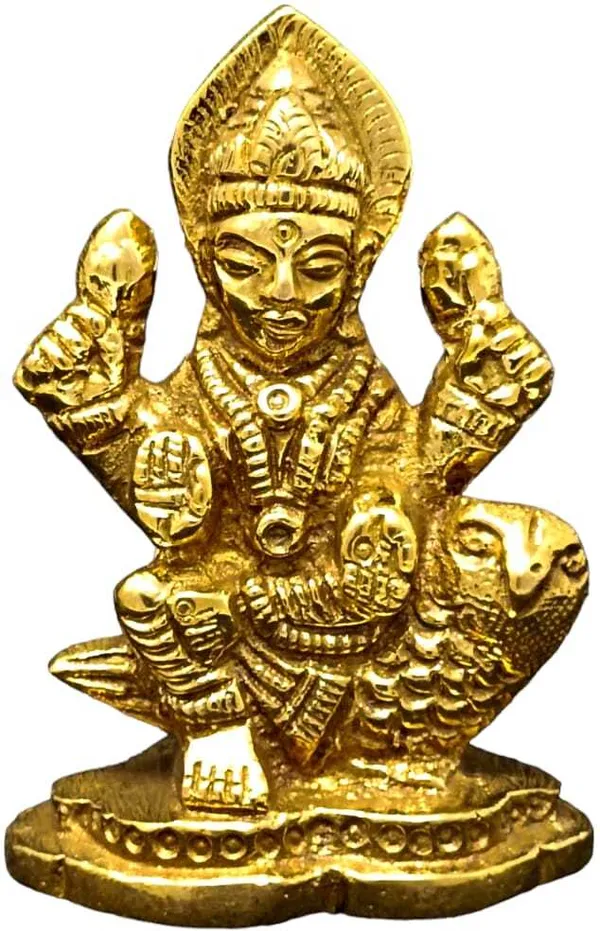 SUNINOW_Suninow_Brass_Laxmi_ji_on_owl_idol_for_home_and_office_Decorative_Showpiece_-_7.5_cm_(Brass,_Gold)