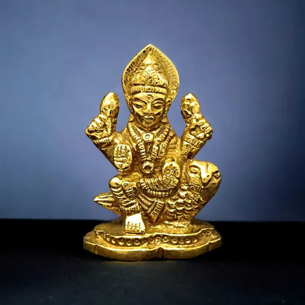 SUNINOW_Suninow_Brass_Laxmi_ji_on_owl_idol_for_home_and_office_Decorative_Showpiece_-_7.5_cm_(Brass,_Gold)
