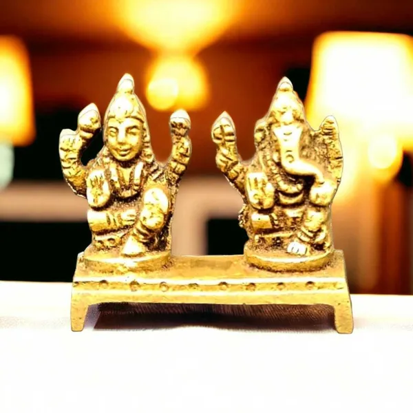 SUNINOW_Suninow_Brass_Laxmi_Ganesh_idol_for_home_and_office_Decorative_Showpiece_-_5.6_cm_(Brass,_Gold)