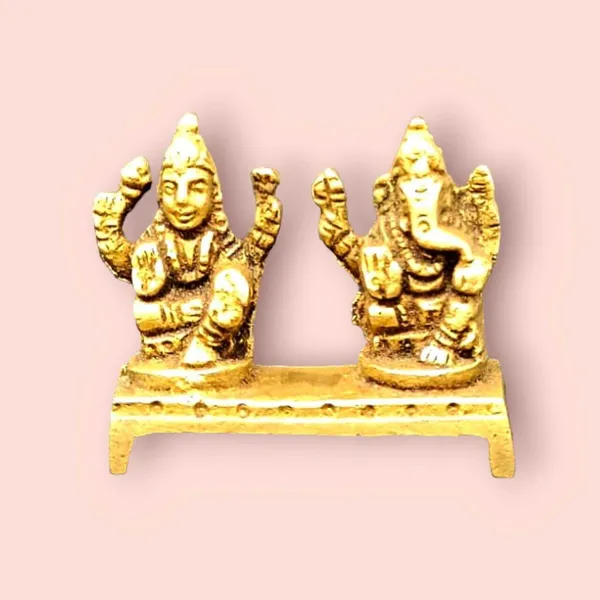 SUNINOW_Suninow_Brass_Laxmi_Ganesh_idol_for_home_and_office_Decorative_Showpiece_-_5.6_cm_(Brass,_Gold)