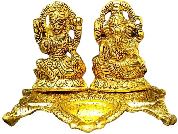 SUNINOW_Suninow_Metal_Laxmi_Ganesh_Idol_Decorative_Showpiece_-_13_cm_(Metal,_Gold)
