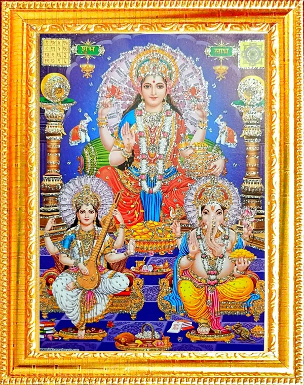 SUNINOW_LAXMI_GANESH_SARASWATI_Religious_Frame_()