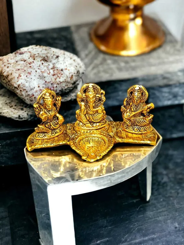 SUNINOW_Suninow_Metal_Laxmi_Ganesh_Saraswati_Idol_Decorative_Showpiece_-_13_cm_(Metal,_Gold)