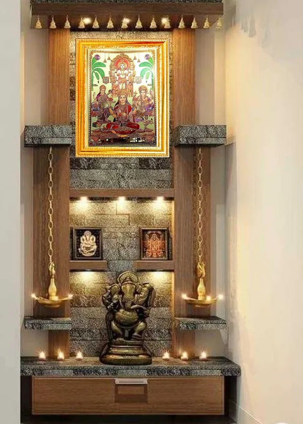 SUNINOW_LAXMI_GANESH_SARASWATI_WITH_KRISHNA_JI_Religious_Frame_()
