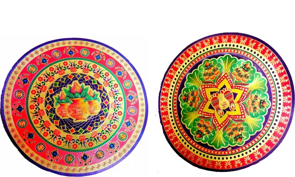 22.86_Cm_Gold_Foil_Embossed_Rangoli_Design_Self_Adhesive_Sticker_(Pack_Of_2)