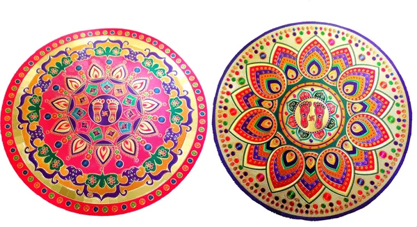 22.86_Cm_Gold_Foil_Embossed_Rangoli_Design_Self_Adhesive_Sticker_(Pack_Of_2)