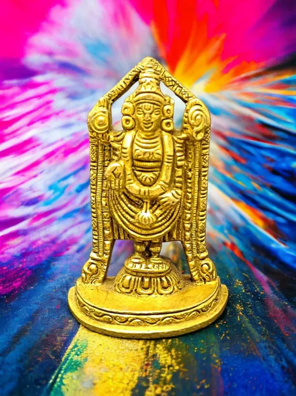 SUNINOW_Suninow_Brass_Tirupati_Balaji,_Sri_Venkateswara_Idol,_Decorative_Showpiece_-_9.5_cm_(Brass,_Gold)