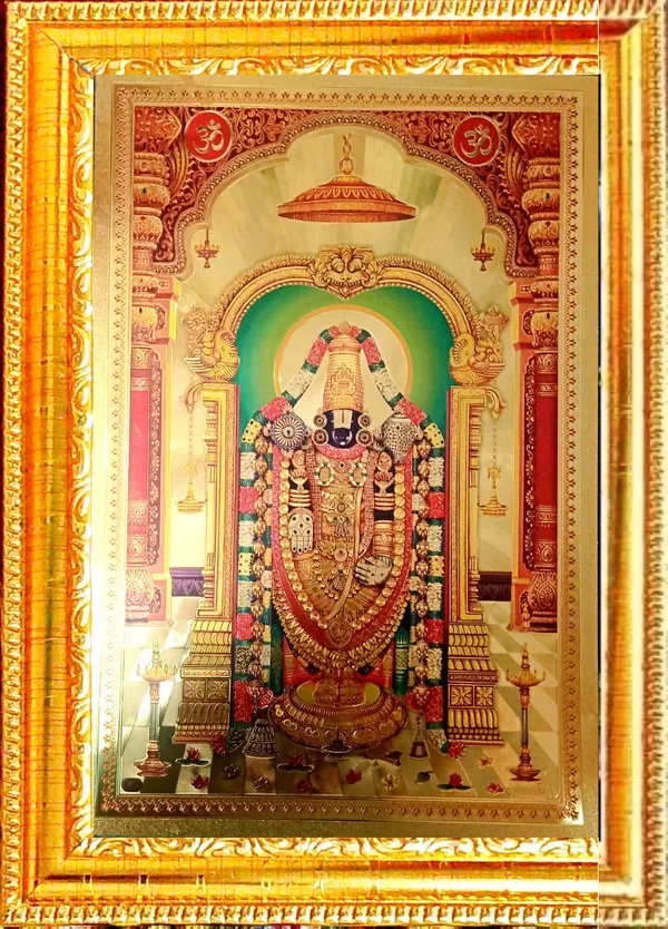 SUNINOW_Big_size_Tirupati_balaji_photo_frame_(_22_x_15_INCH_)_Religious_Frame_()
