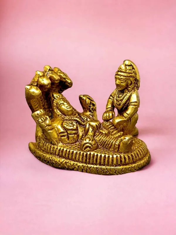 SUNINOW_Suninow_Brass_Vishnu_Laxmi_idol_for_home_and_office_Decorative_Showpiece_-_4_cm_(Brass,_Gold)