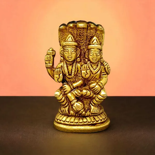 SUNINOW_Suninow_Brass_Vishnu_Laxmi_idol_for_home_and_office_Decorative_Showpiece_-_7_cm_(Brass,_Gold)