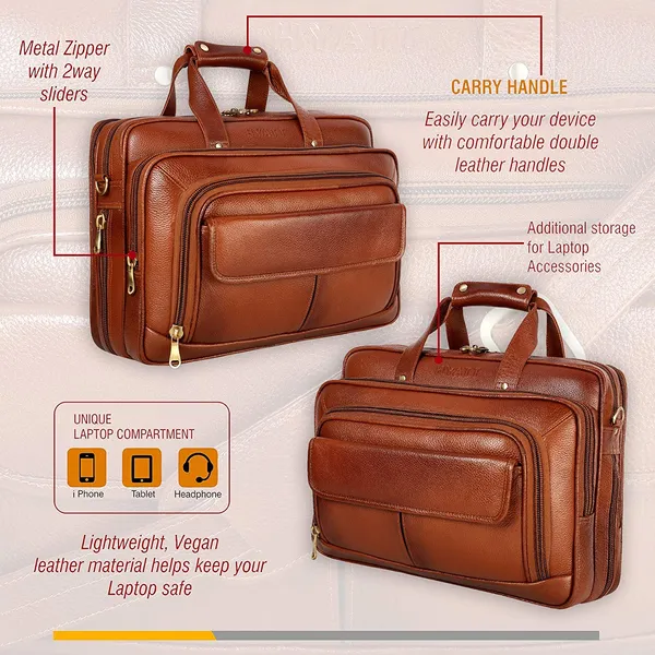 100%_Pure_Brown_Leather_Laptop_Shoulder_Bag