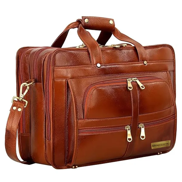 100%_Pure_Leather_Brown_Laptop_Shoulder_Bag_(3_Years_warranty)