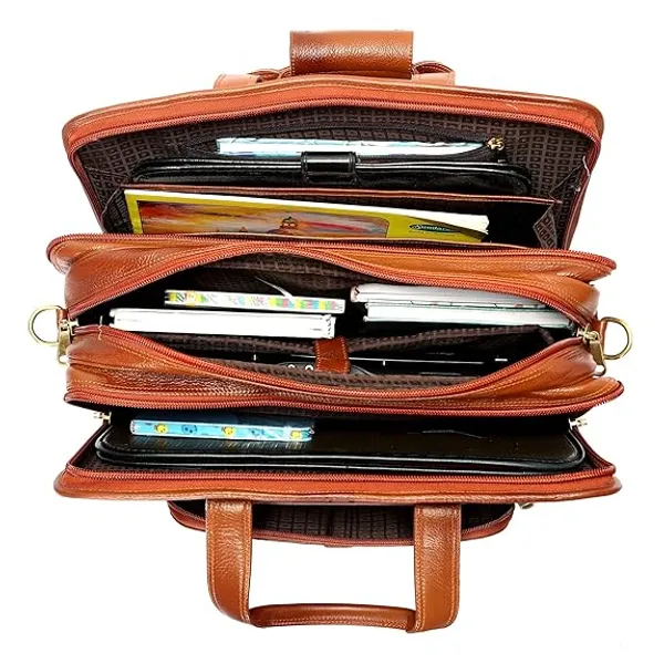 100%_Pure_Leather_Brown_Laptop_Shoulder_Bag_(3_Years_warranty)