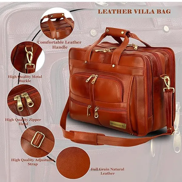 100%_Pure_Leather_Brown_Laptop_Shoulder_Bag_(3_Years_warranty)