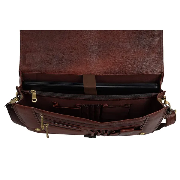 100%_Pure_Leather_Brown_Laptop_Bag_for__Men/Women_(3_Years_warranty)