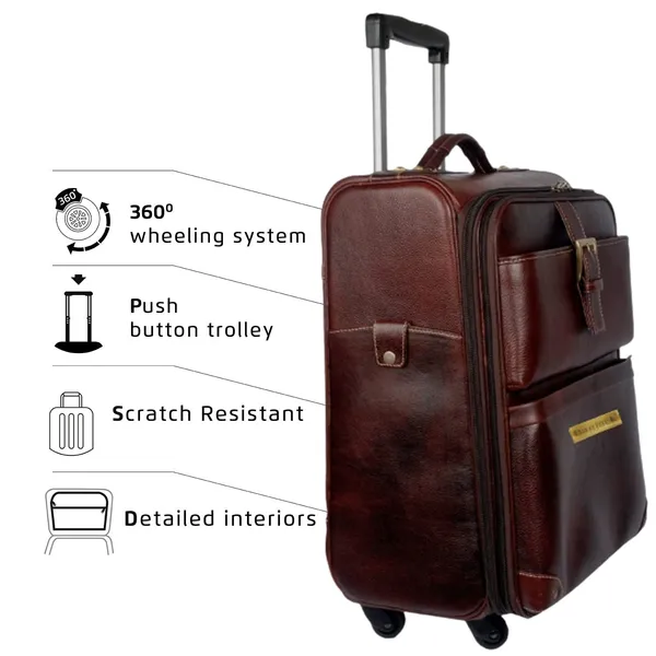 Madame Exclusive Office Tan Leather Laptop Trolley Bag - Buy Madame  Exclusive Office Tan Leather Laptop Trolley Bag Online at Low Price in  India - Amazon.in