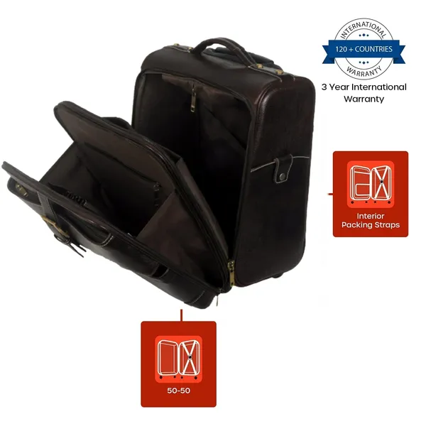 100%_Pure_Leather_Black_Trolley_Bag_360_rotation_wheels_(3_Years_warranty)