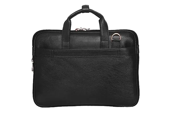 100%__Pure_Leather_Black_Laptop_Bag_(3_Years_warranty)