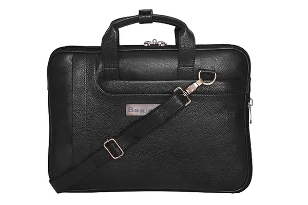 100%__Pure_Leather_Black_Laptop_Bag_(3_Years_warranty)