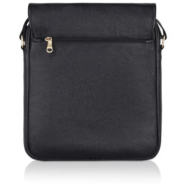 100%_Pure_Leather_Black__Structured_Cross_Body_Bag_(3_Years_warranty)