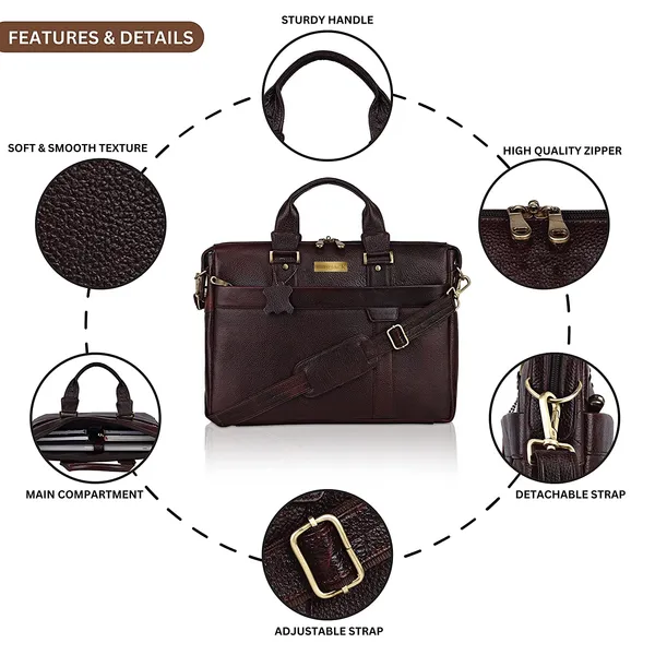 100%_Pure_Leather_Dark_Brown_Laptop_bag_(3_Years_warranty)