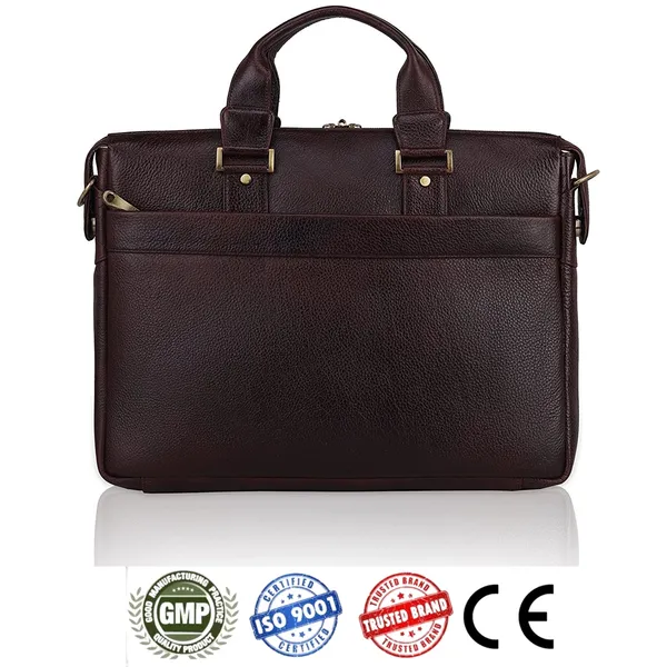 100%_Pure_Leather_Dark_Brown_Laptop_bag_(3_Years_warranty)