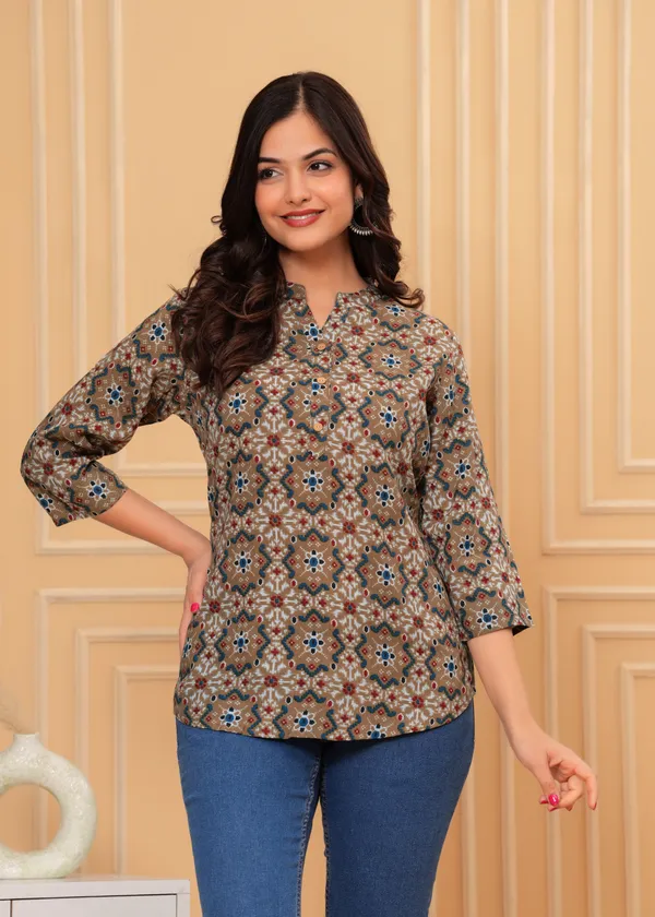 Mhizha Floral print Cotton Tops Price in India Buy Mhizha Floral print Cotton Tops online at undefined