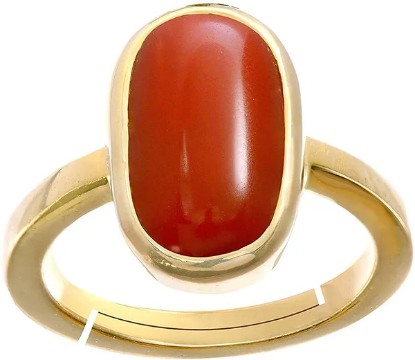 Red coral gold ring price online