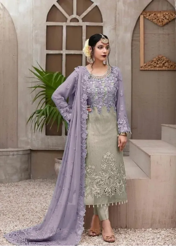 Semi stitched dress materials online shopping 2025
