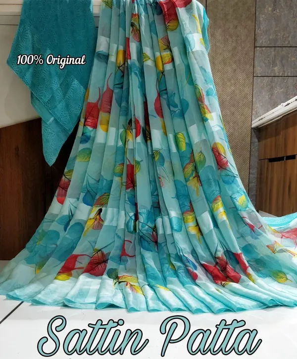 Printed,_Floral_Print_Daily_Wear_Georgette,_Satin_Saree