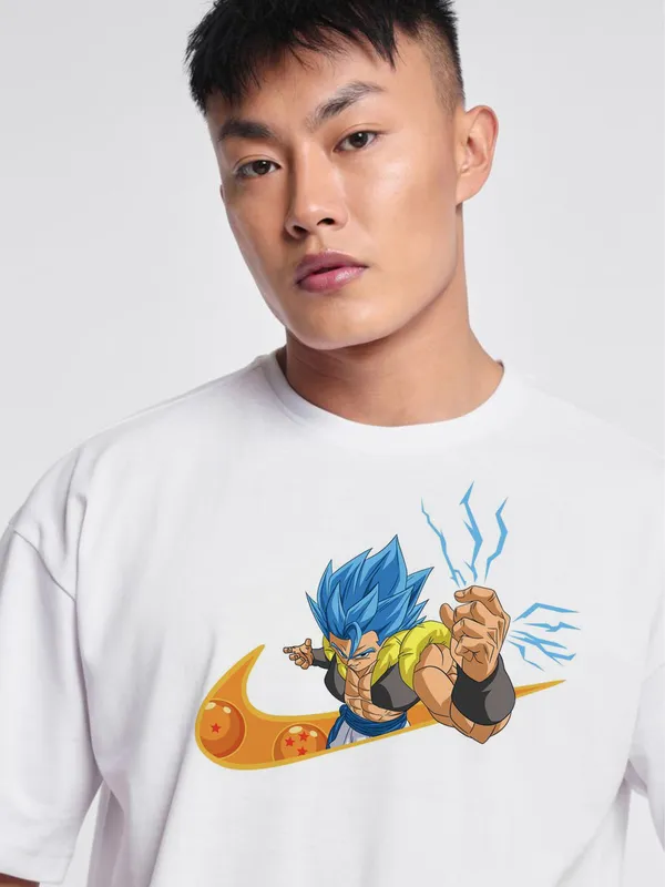 Rarescape Men's Graphic Print Vegeta Parody Oversized Tshirt Price